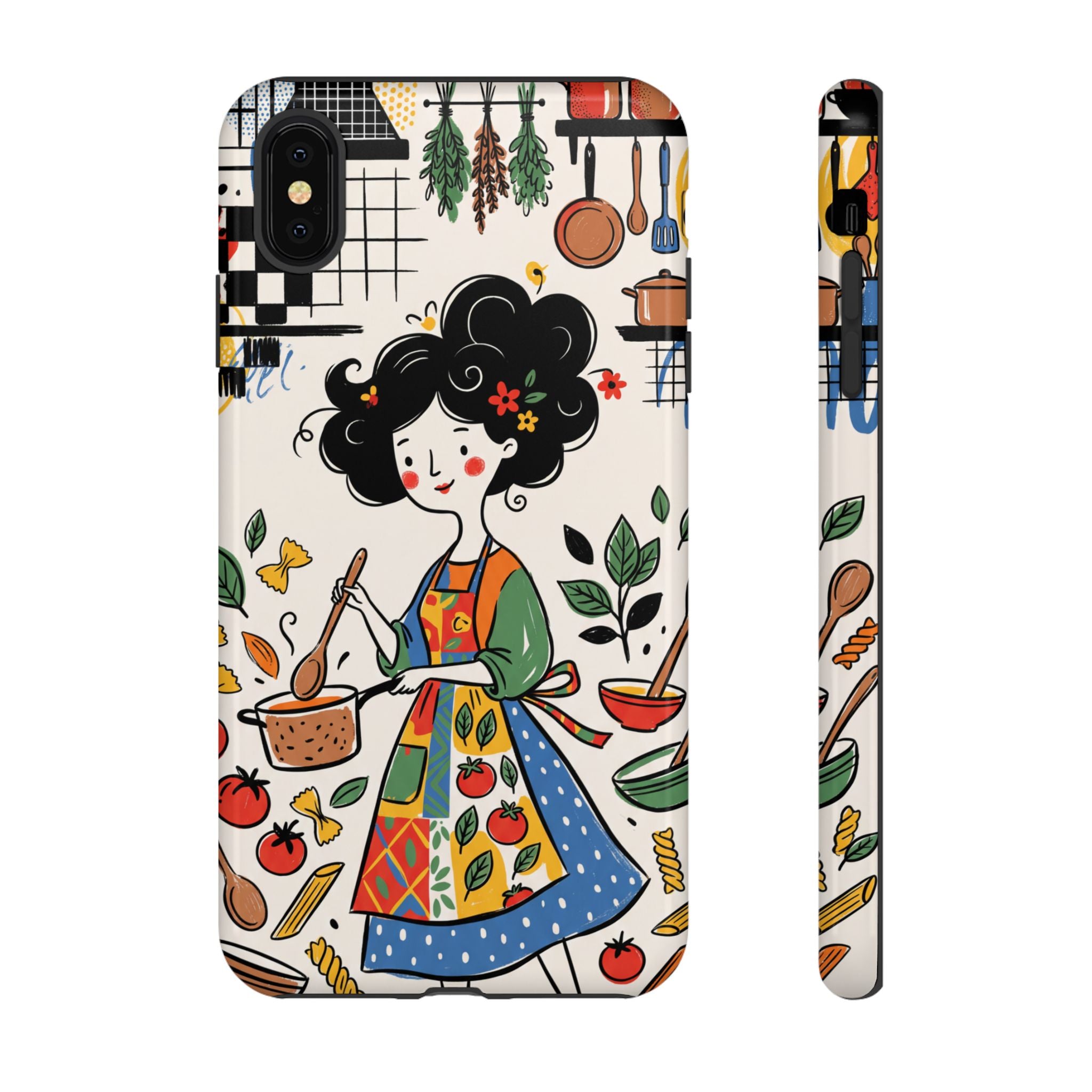 Whimsical Chef Kitchen Illustration iPhone Case