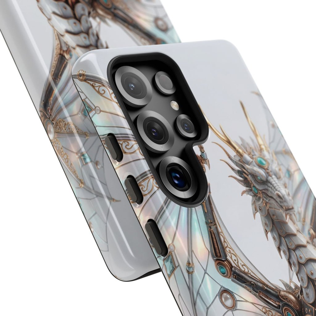 Custodia per Samsung Galaxy con drago meccanico Steampunk — Custodia protettiva Fantasy Armor