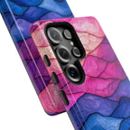 Abstract Ocean Waves Samsung Galaxy Case — Pink & Blue Gradient Tough Case