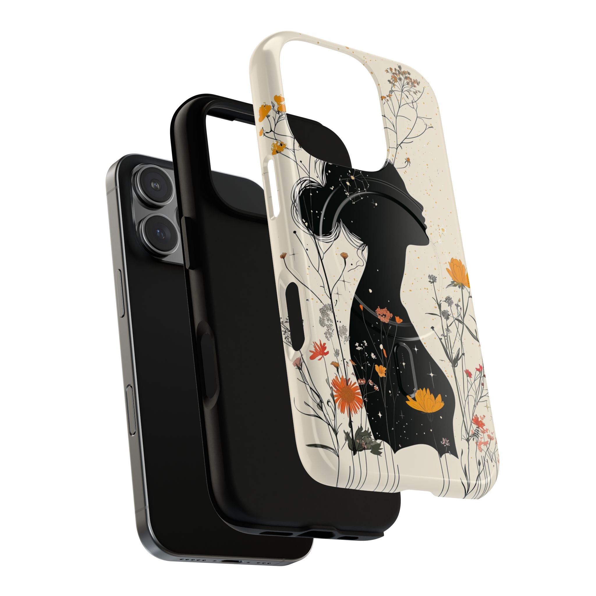 Custodia MagSafe per iPhone con silhouette floreale | Botanical Woman