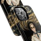 Vintage Elegance iPhone Case | Retro Woman with Flowing Golden Hair