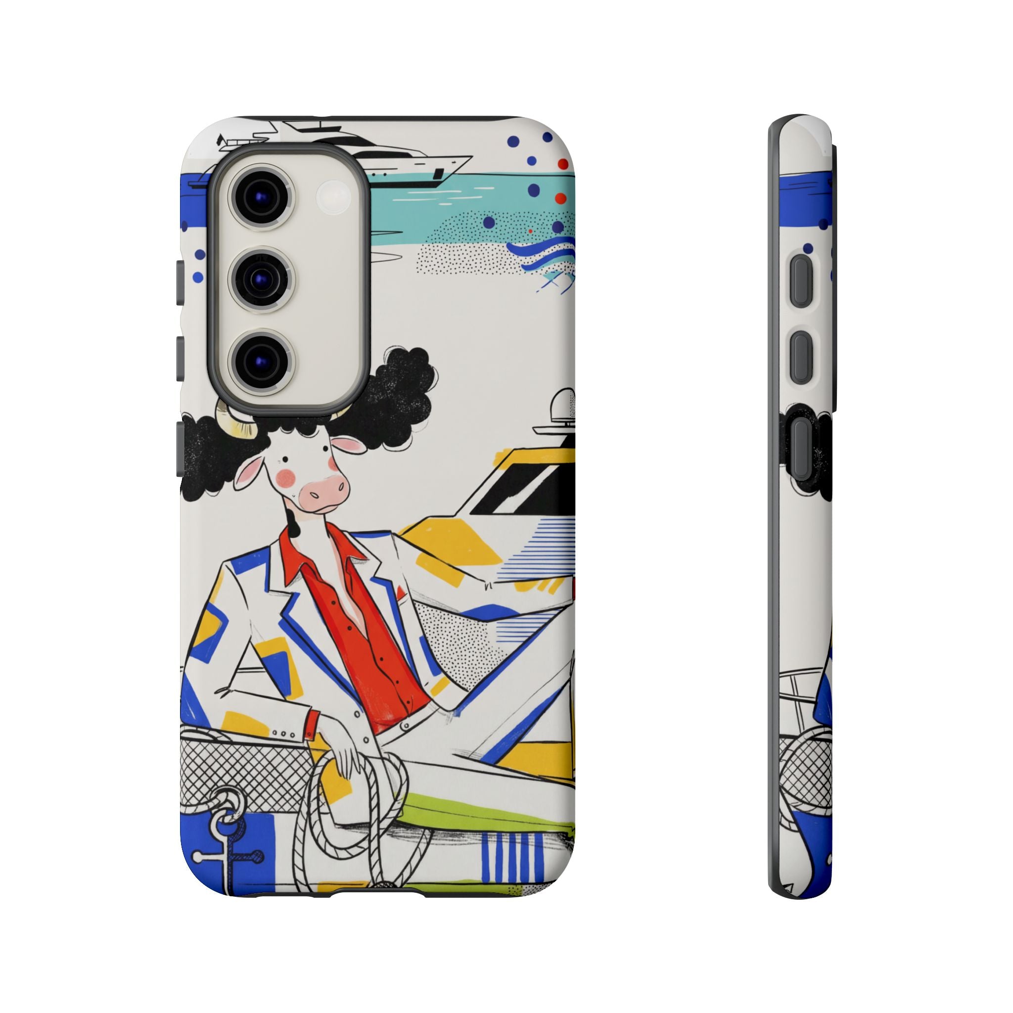 Nautical Cow Graphic Protective Samsung Galaxy Phone Case