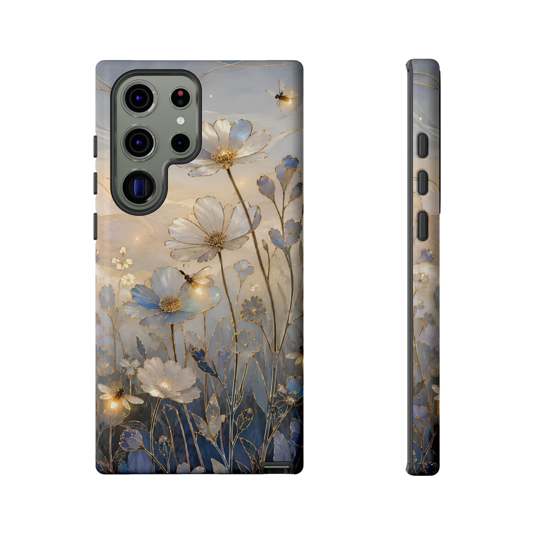 Moonlit Wildflower Samsung Galaxy Phone Case | Firefly Meadow Art Cover