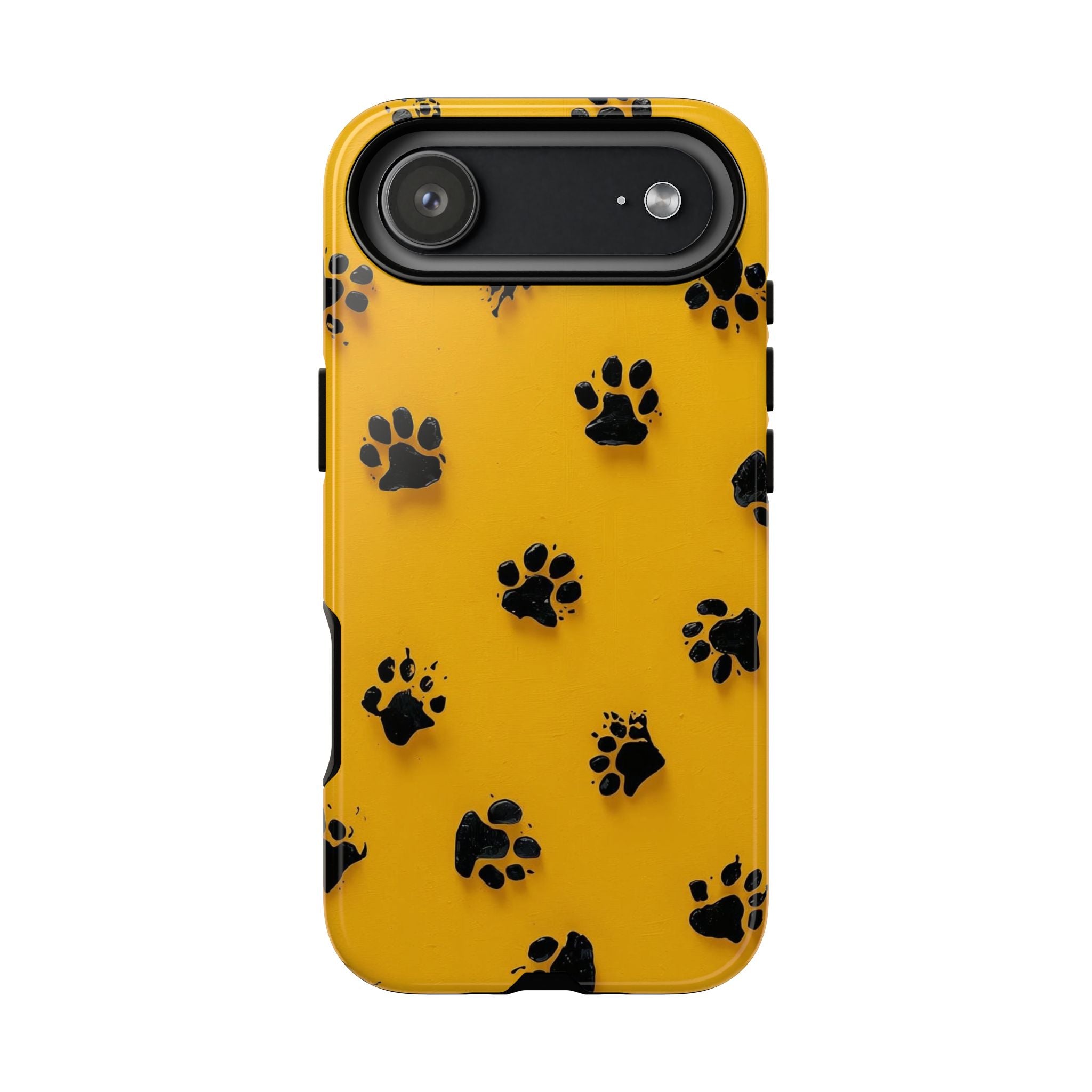 Yellow Paw Print Tough iPhone Case — Protective Dog & Cat Lover Cover