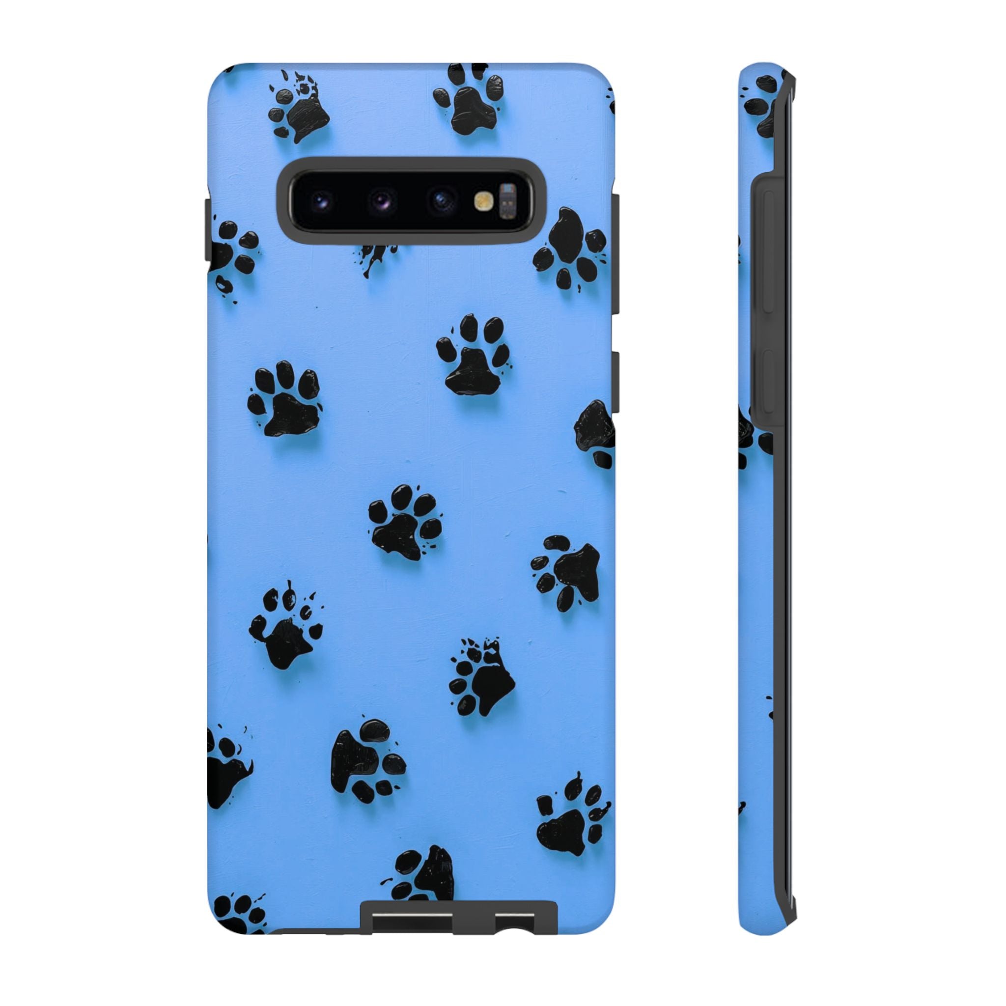 Blue Paw Print Tough Samsung Galaxy Case — Protective Dog & Cat Lover Cover