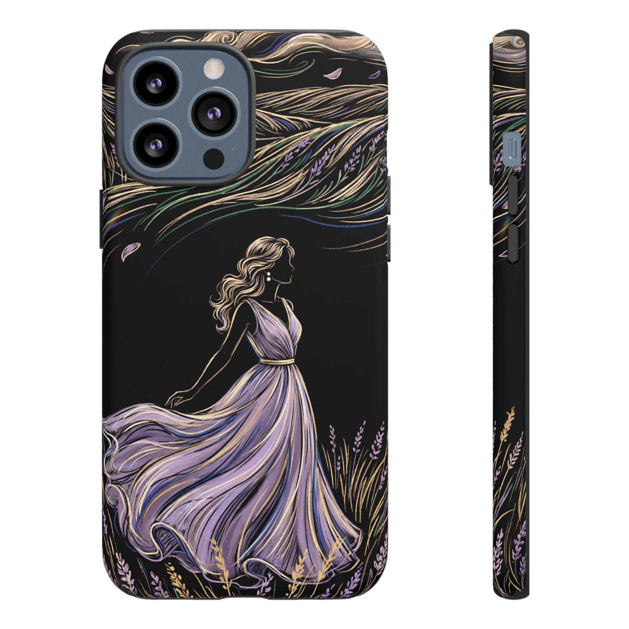 Lavender Breeze iPhone Case | Elegant Dancing Woman Floral Protection