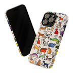 Cat Pattern Tough iPhone Case | Colourful Cartoon Cats