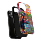 Artistic Garden iPhone Case | Woman at Fountain Colourful Painterly Design