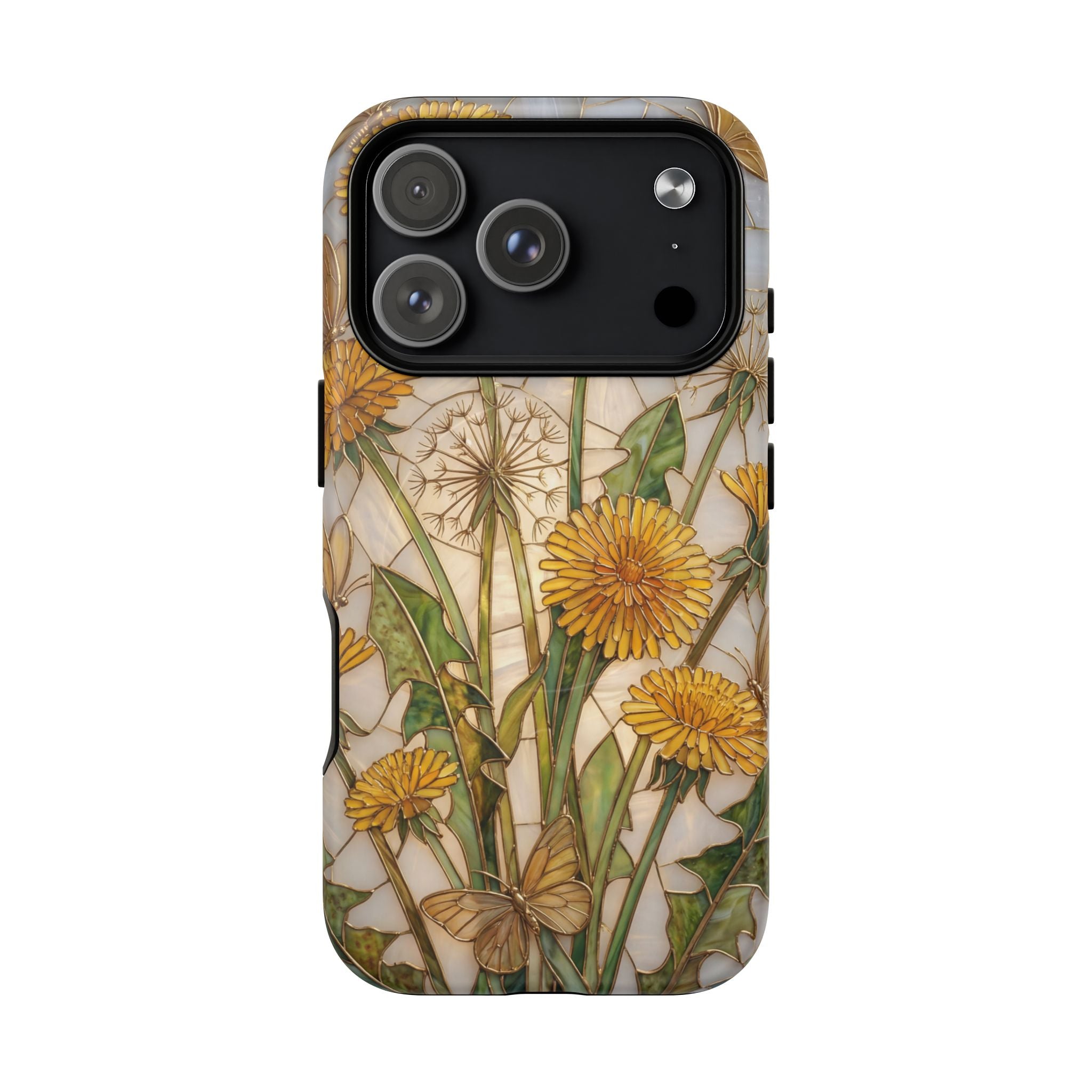 Dandelion Garden Tough MagSafe Phone Case — Floral Yellow Butterflies