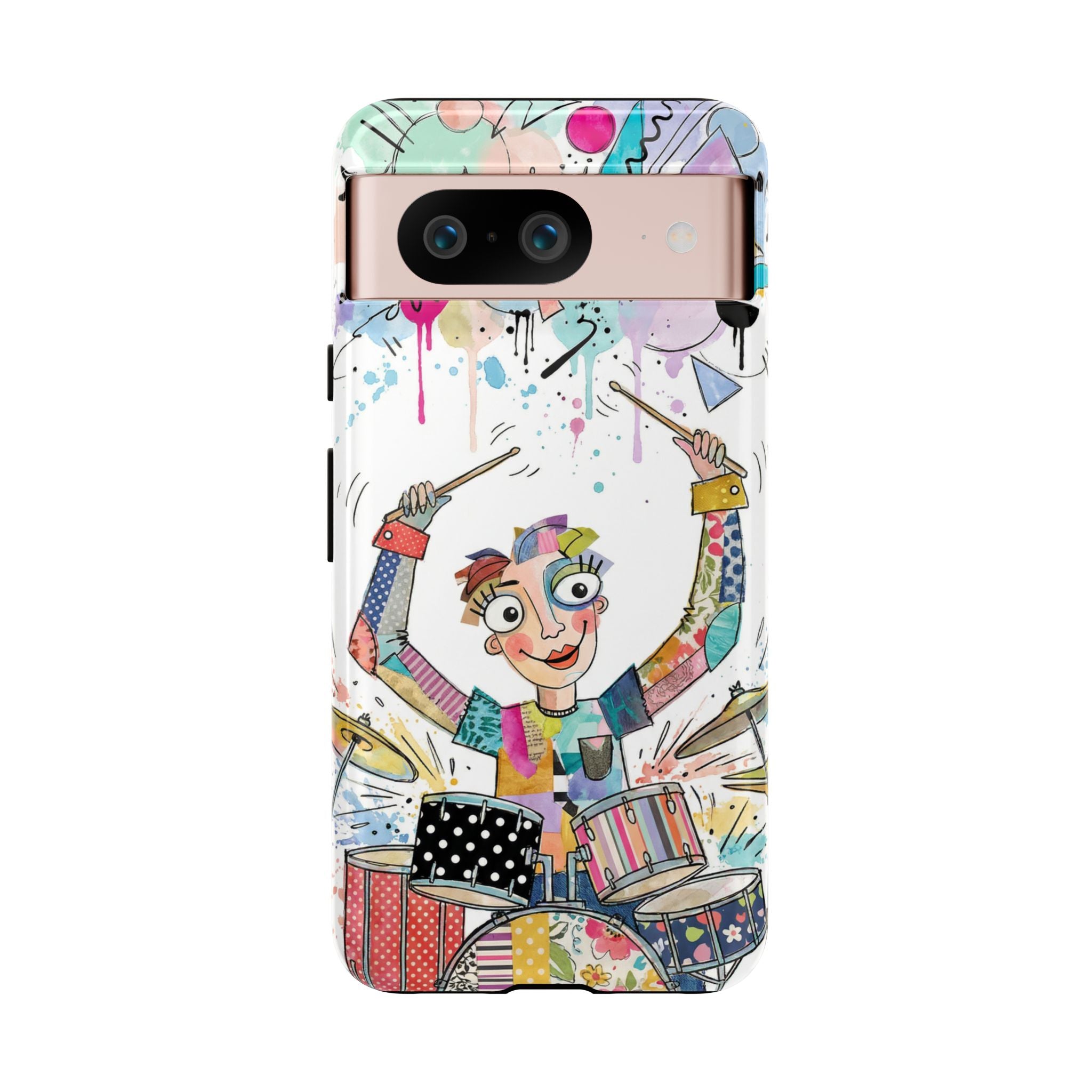 Drummer Boy Google Pixel Phone Case | Colorful Cartoon Drum Kit Protective Cover