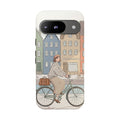 City Bike Google Pixel Phone Case | Cozy European Street Illustration Tough Cases