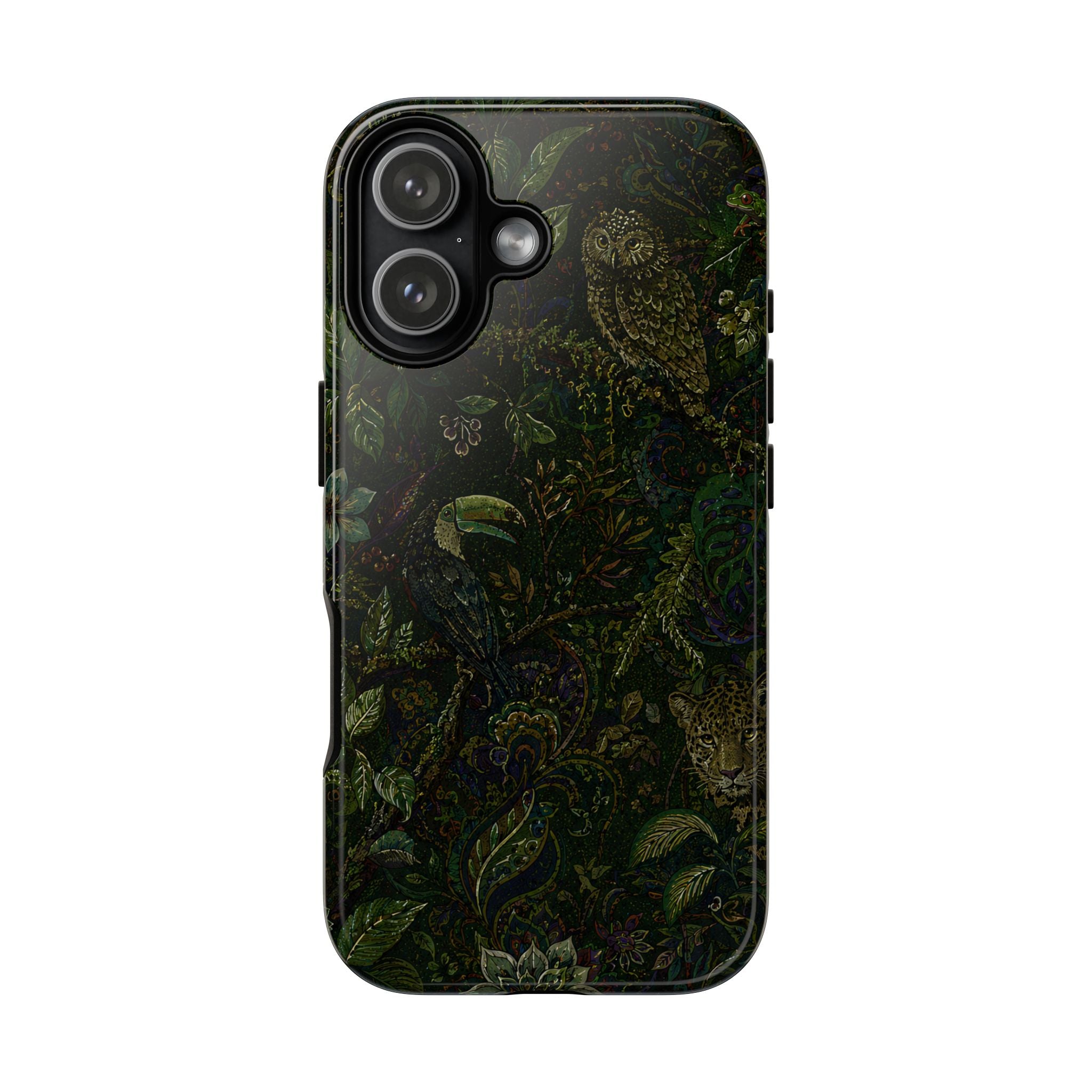 Dark Botanical Tough iPhone Case | Moody Forest Owl Cover