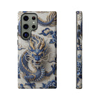 Asian Zodiac Dragon Samsung Galaxy Phone Case | Blue & White Porcelain Luxury Protective Case | Year of the Dragon Gift