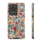 Floral Embroidered Pattern Tough Samsung Galaxy Case — Colourful Daisy & Wildflower Design