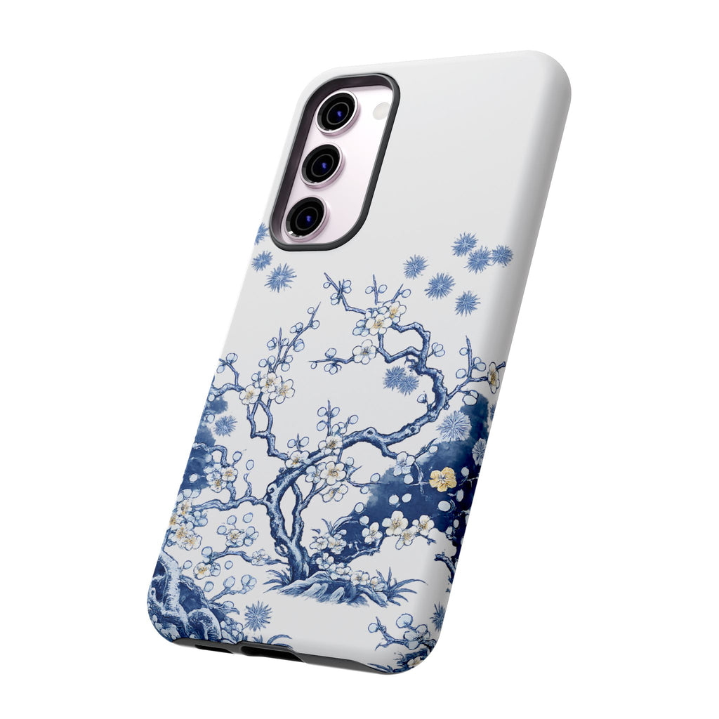 Vintage Blue White Porcelain Samsung Galaxy Phone Case | Chinoiserie Floral Tough Cover