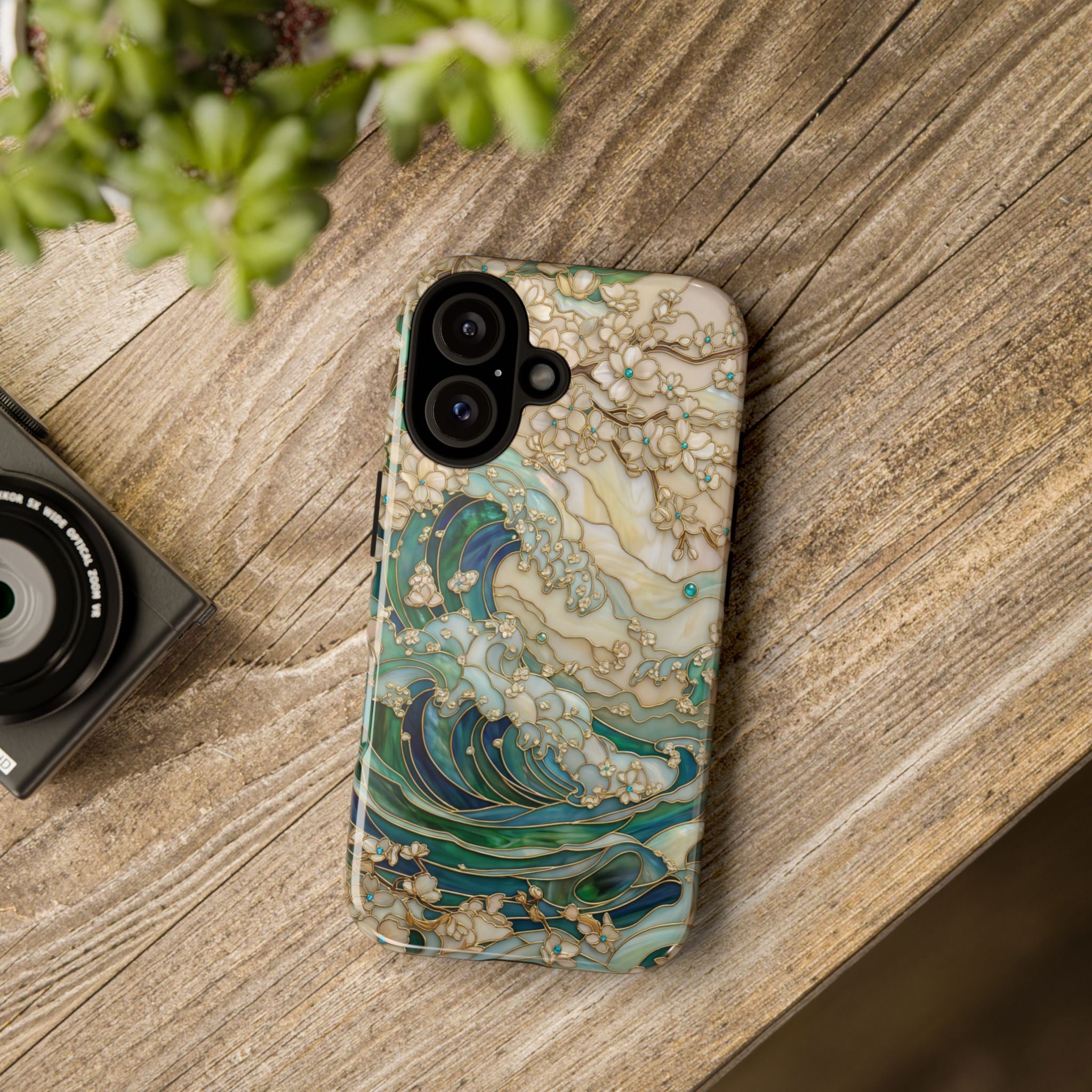 Elegant Ocean Wave Floral Art Samsung Galaxy Case