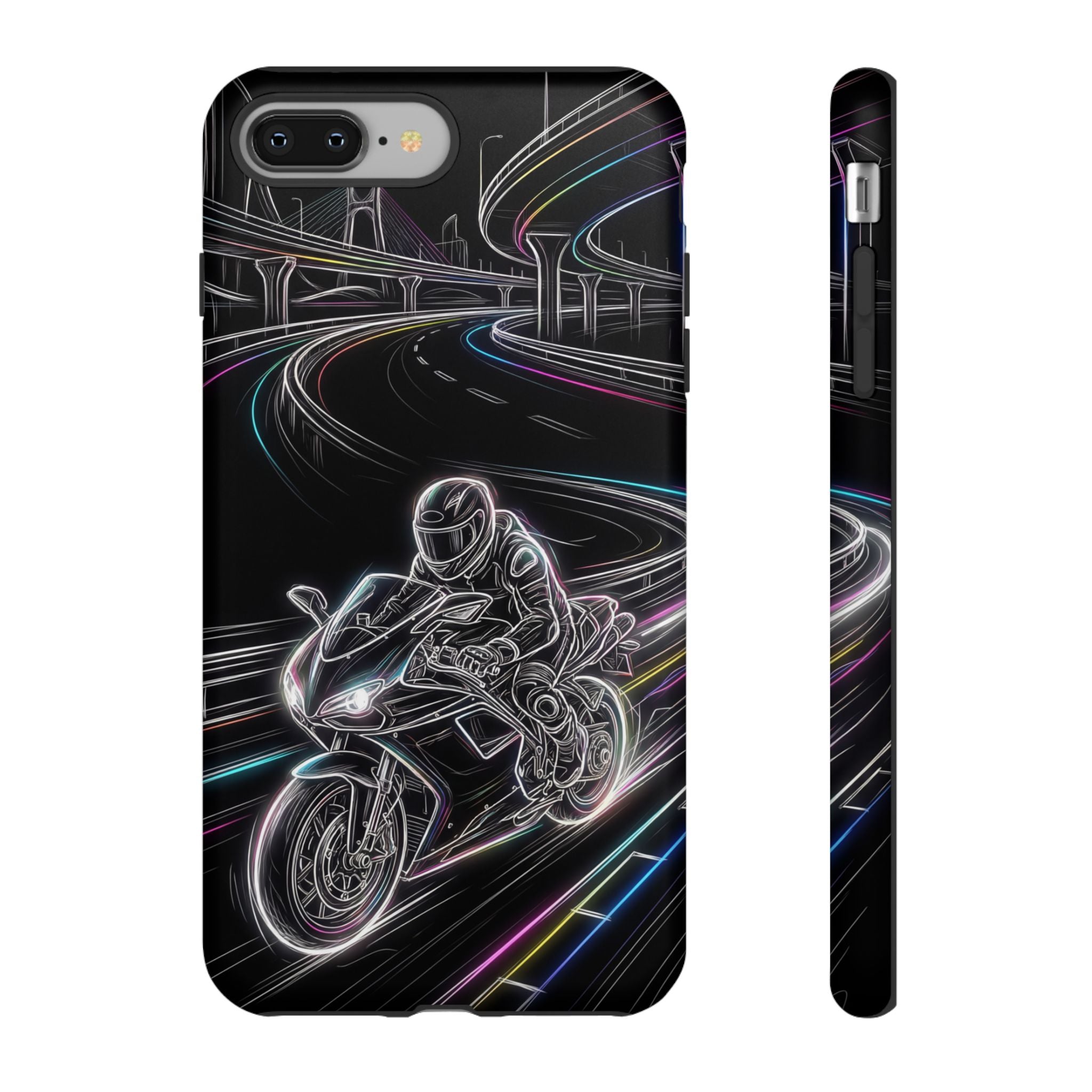 Neon Night Rider iPhone Case | Motorcycle Racing Protective Cover