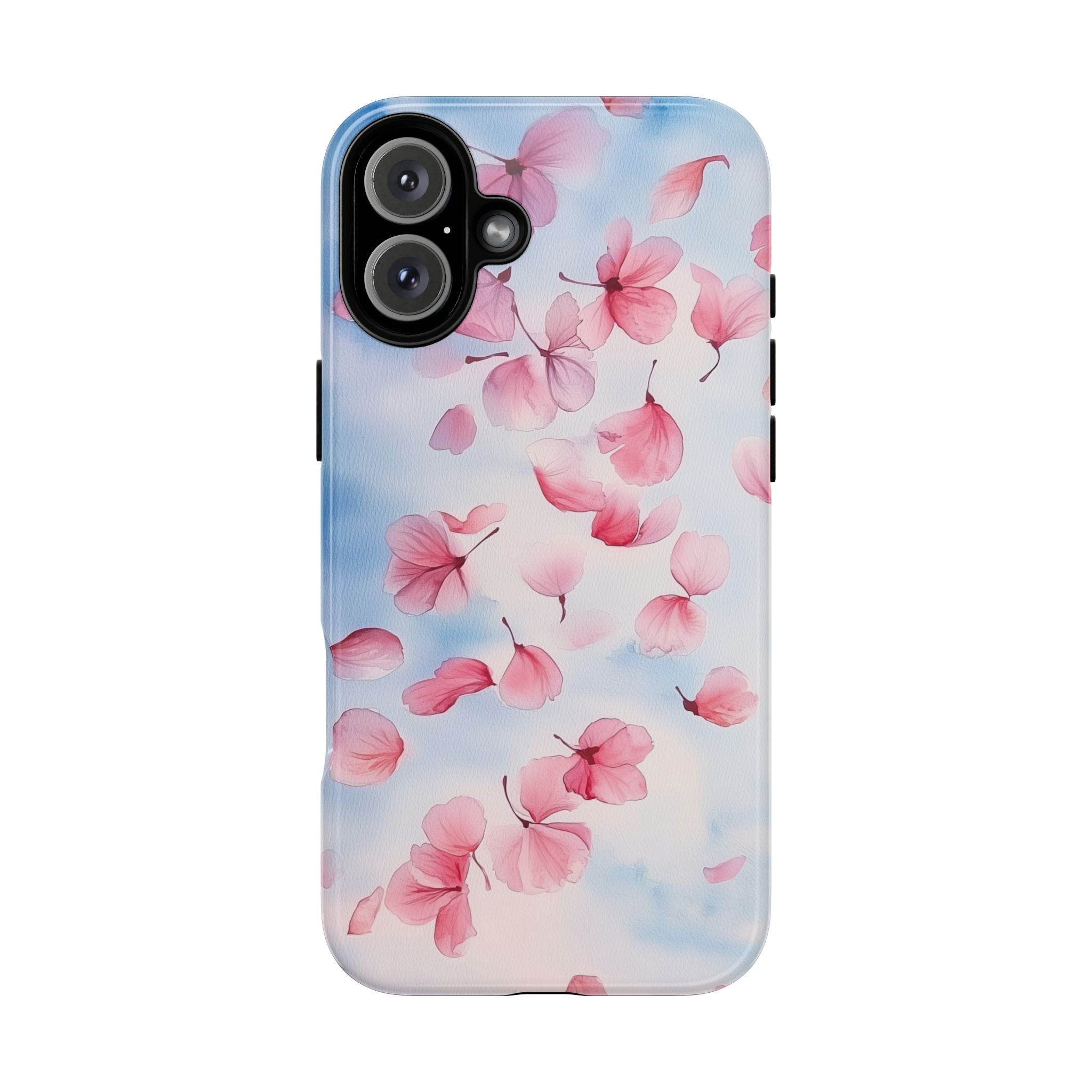 Floral Petal Tough iPhone Case | Pink Falling Blossoms