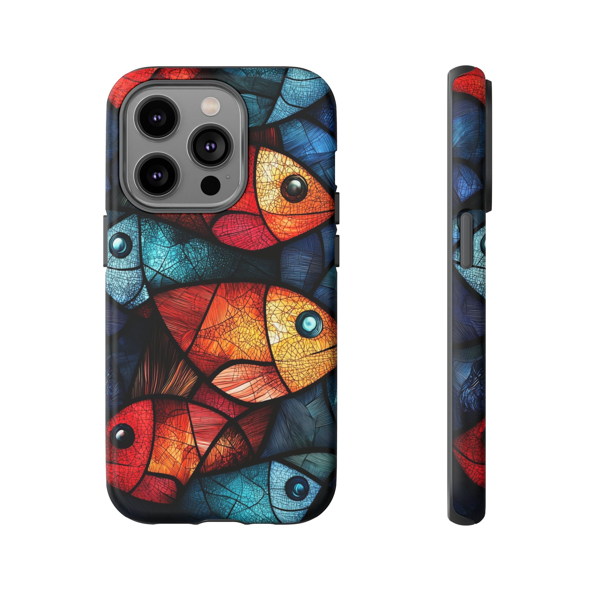 Fish Mosaic Tough iPhone Case — Colourful Artistic Fish Pattern