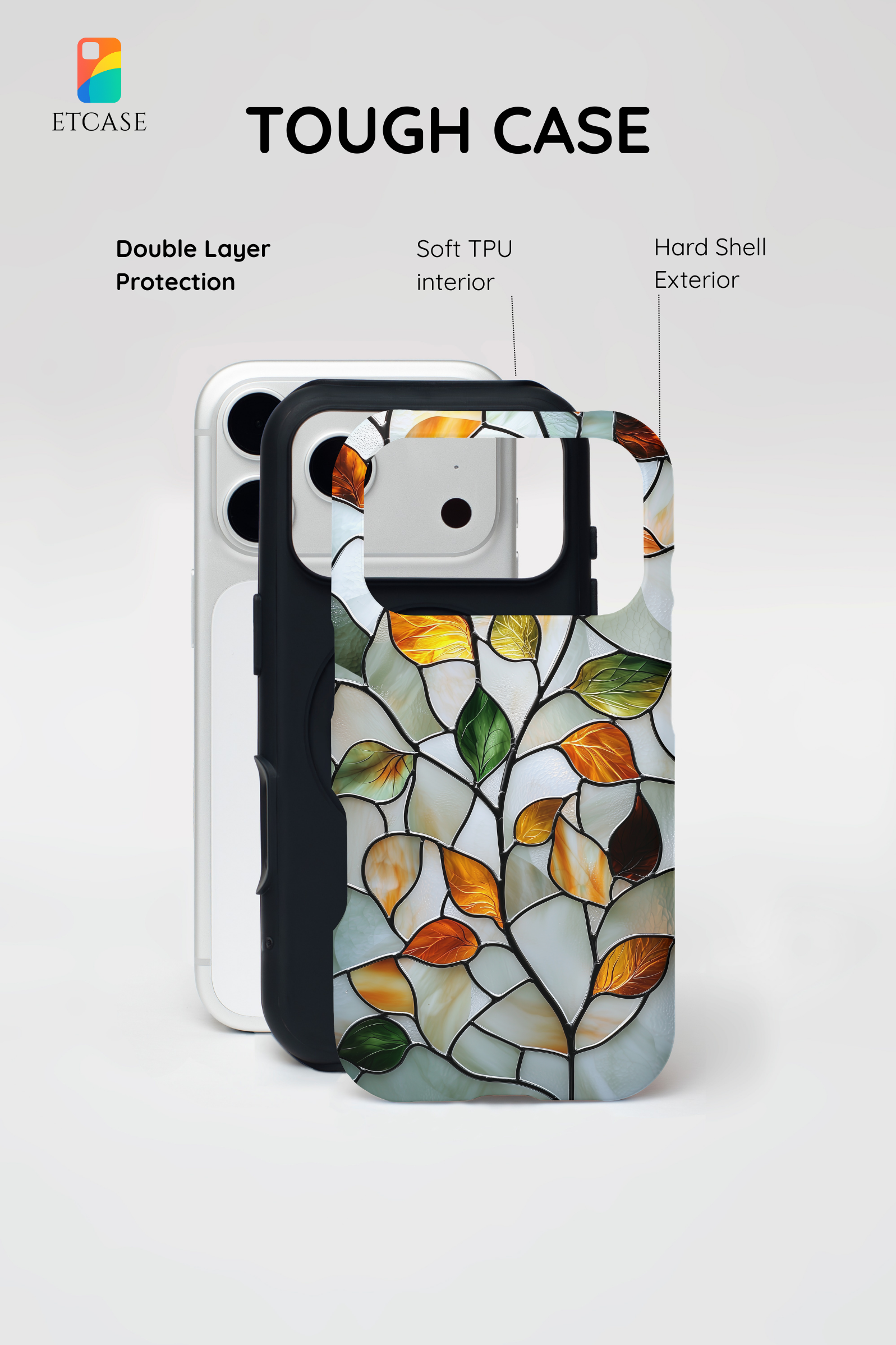 Stained Glass Autumn Leaves Mosaic iPhone Case
