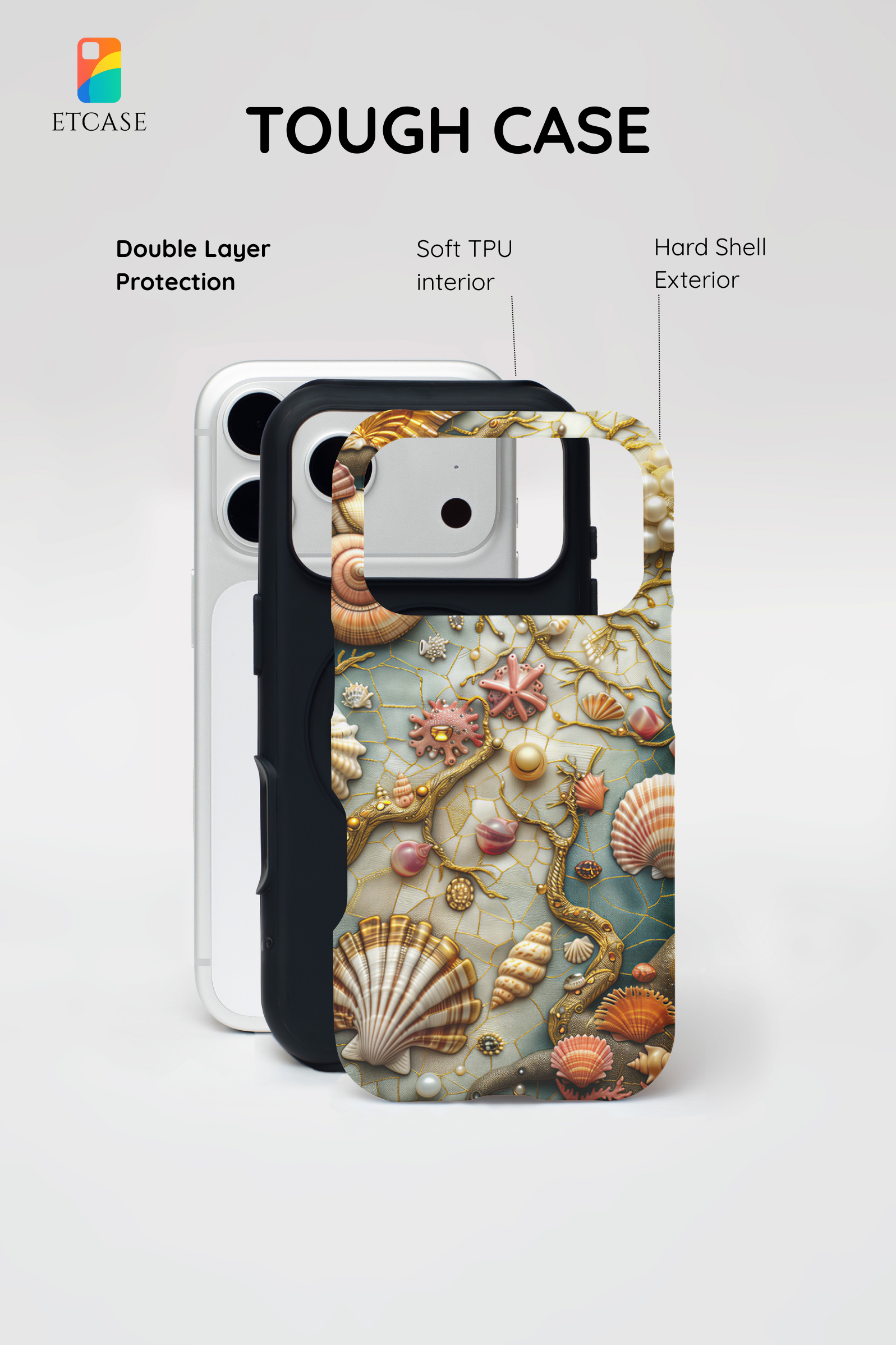Decorative Seashell & Pearl Beach Design iPhone Case