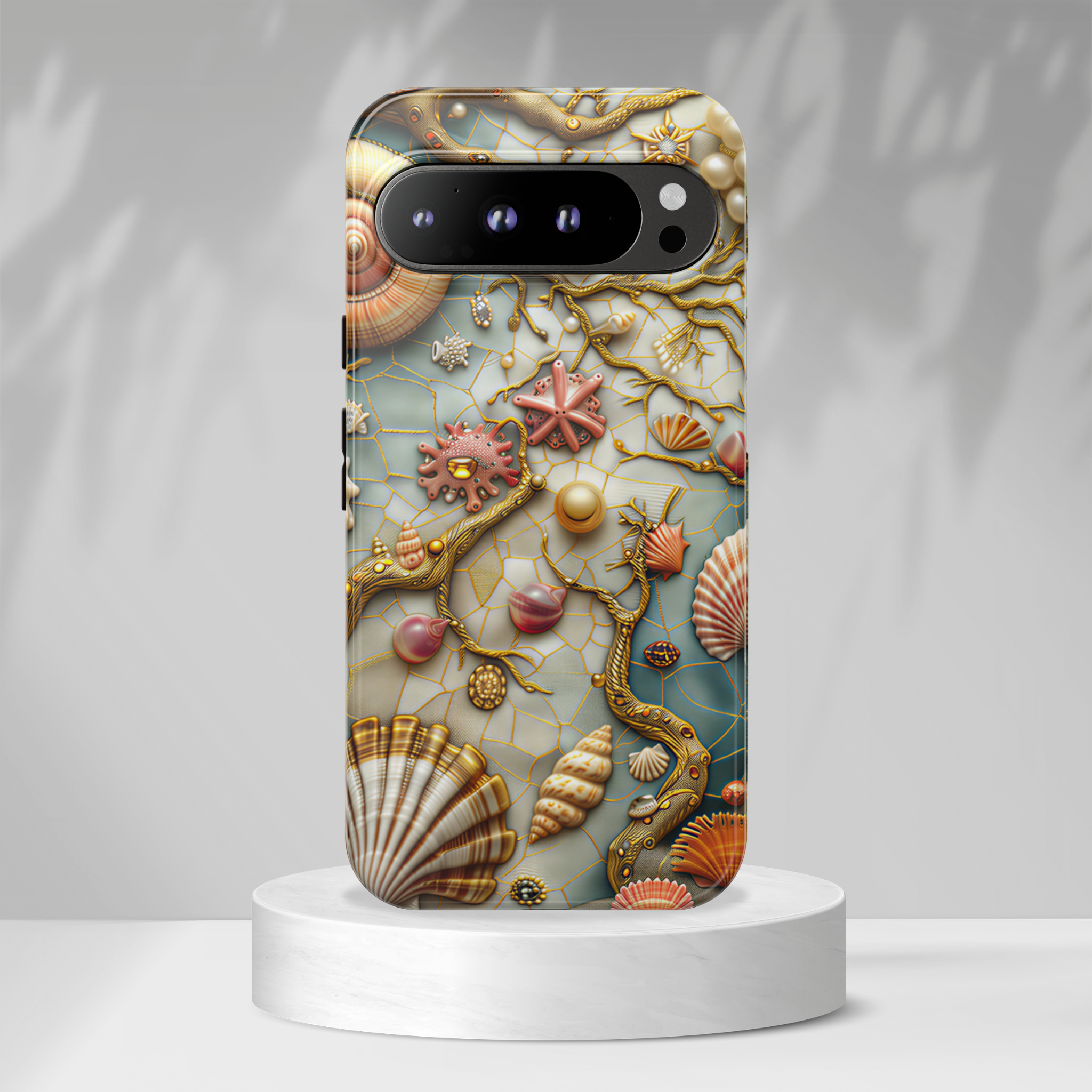 Decorative Seashell & Pearl Beach Design Google Pixel Case