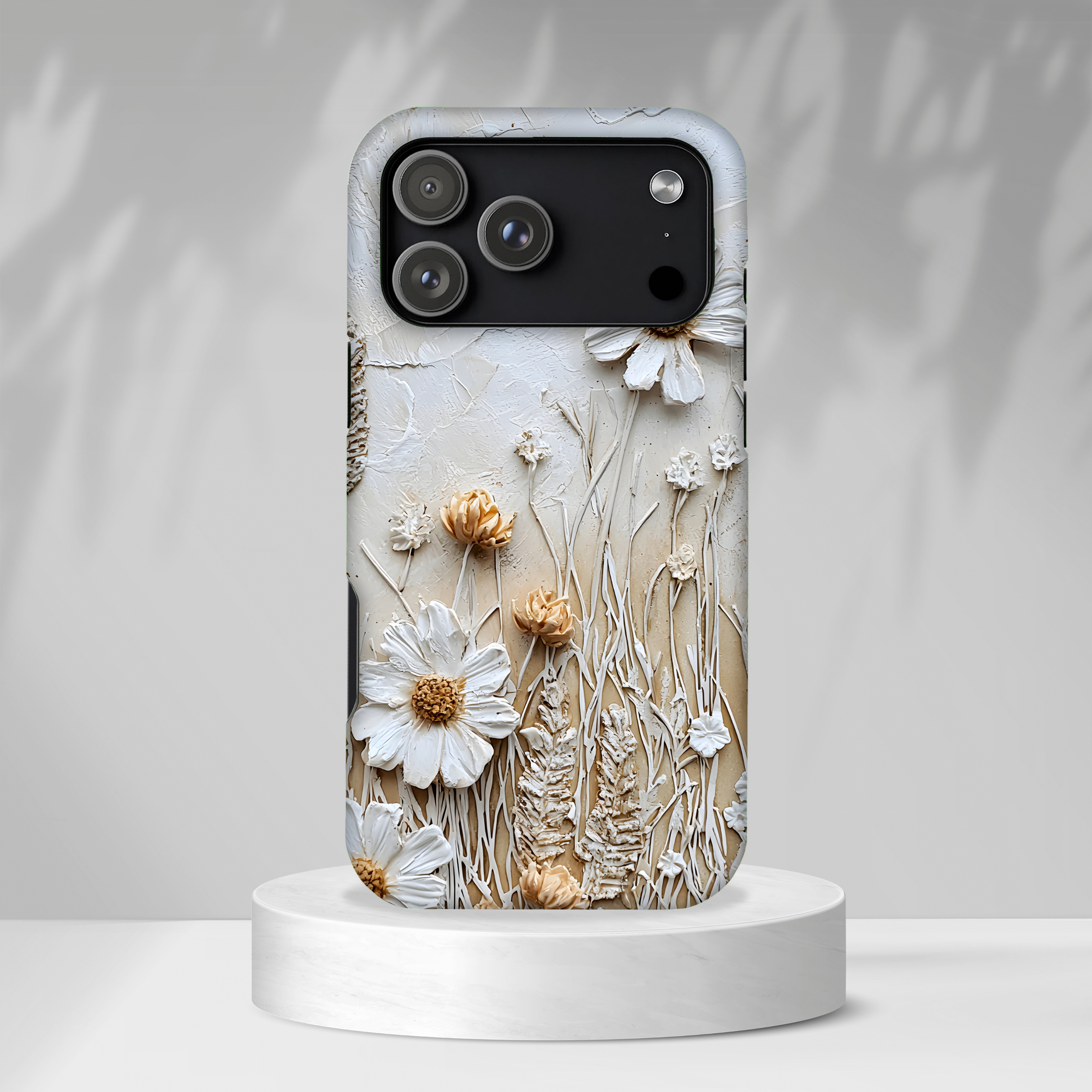 Textured Daisy Art Floral Relief iPhone Case