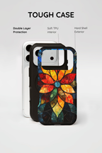 Stained Glass Flower iPhone Case — Colorful Mosaic Protective Cover