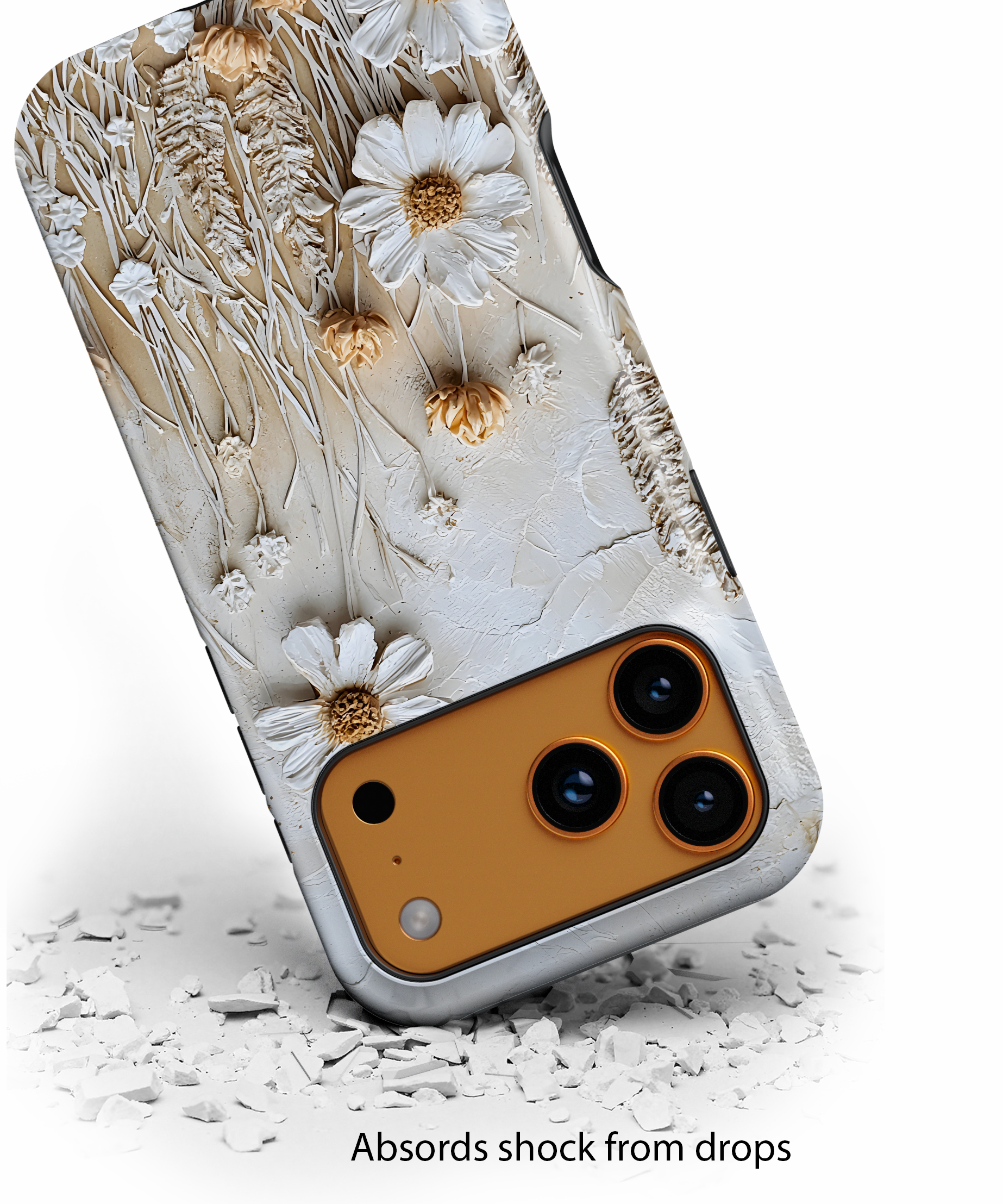 Textured Daisy Art Floral Relief iPhone Case