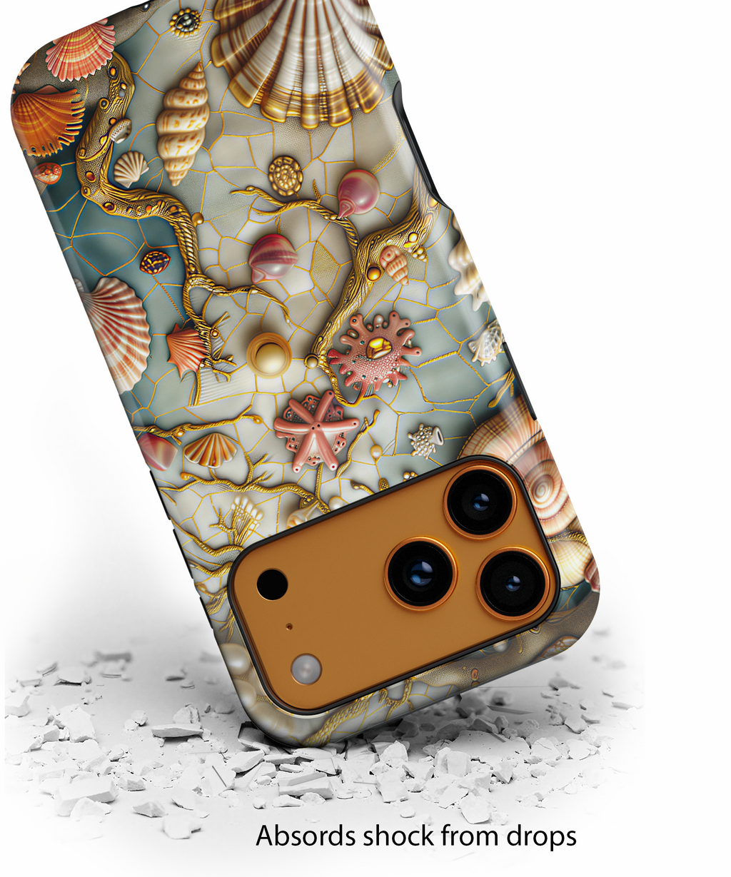 Decorative Seashell & Pearl Beach Design iPhone Case