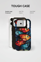 Fish Mosaic Tough iPhone Case — Colourful Artistic Fish Pattern