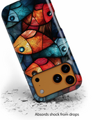Fish Mosaic Tough iPhone Case — Colourful Artistic Fish Pattern