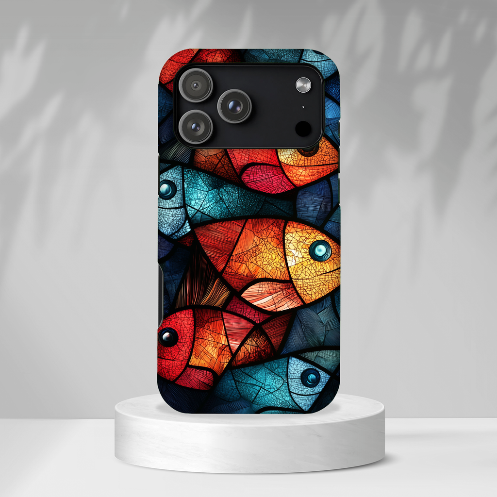 Fish Mosaic Tough iPhone Case — Colourful Artistic Fish Pattern