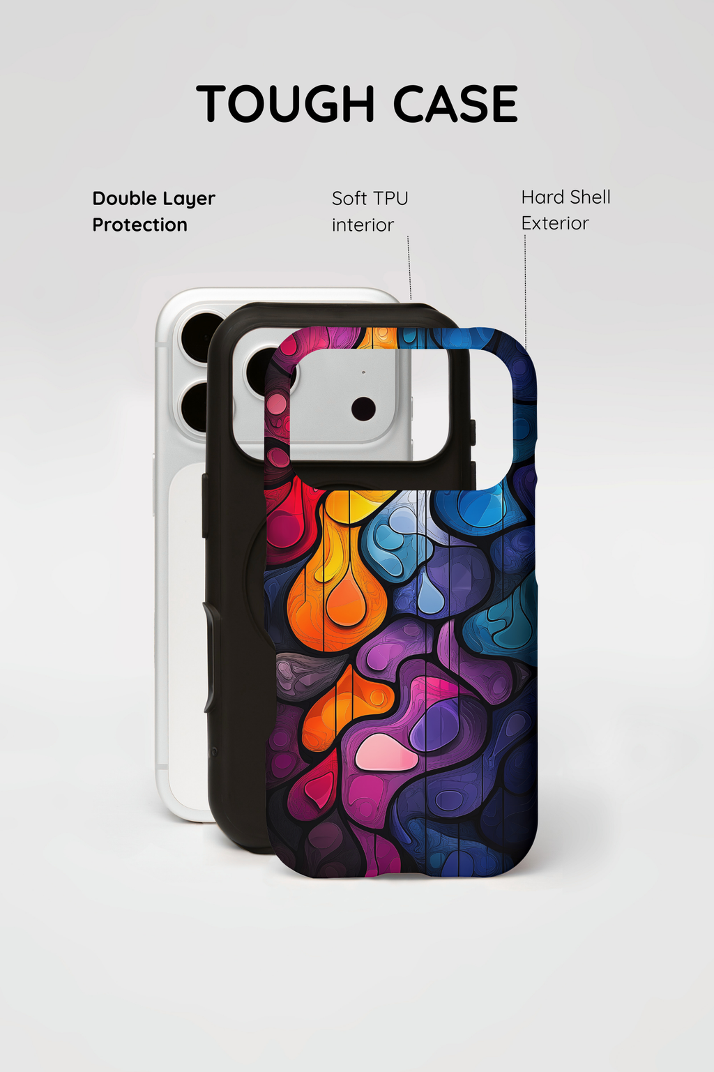 Abstract Colourful Drop iPhone Case — Vibrant Stained-Glass