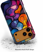 Abstract Colourful Drop iPhone Case — Vibrant Stained-Glass