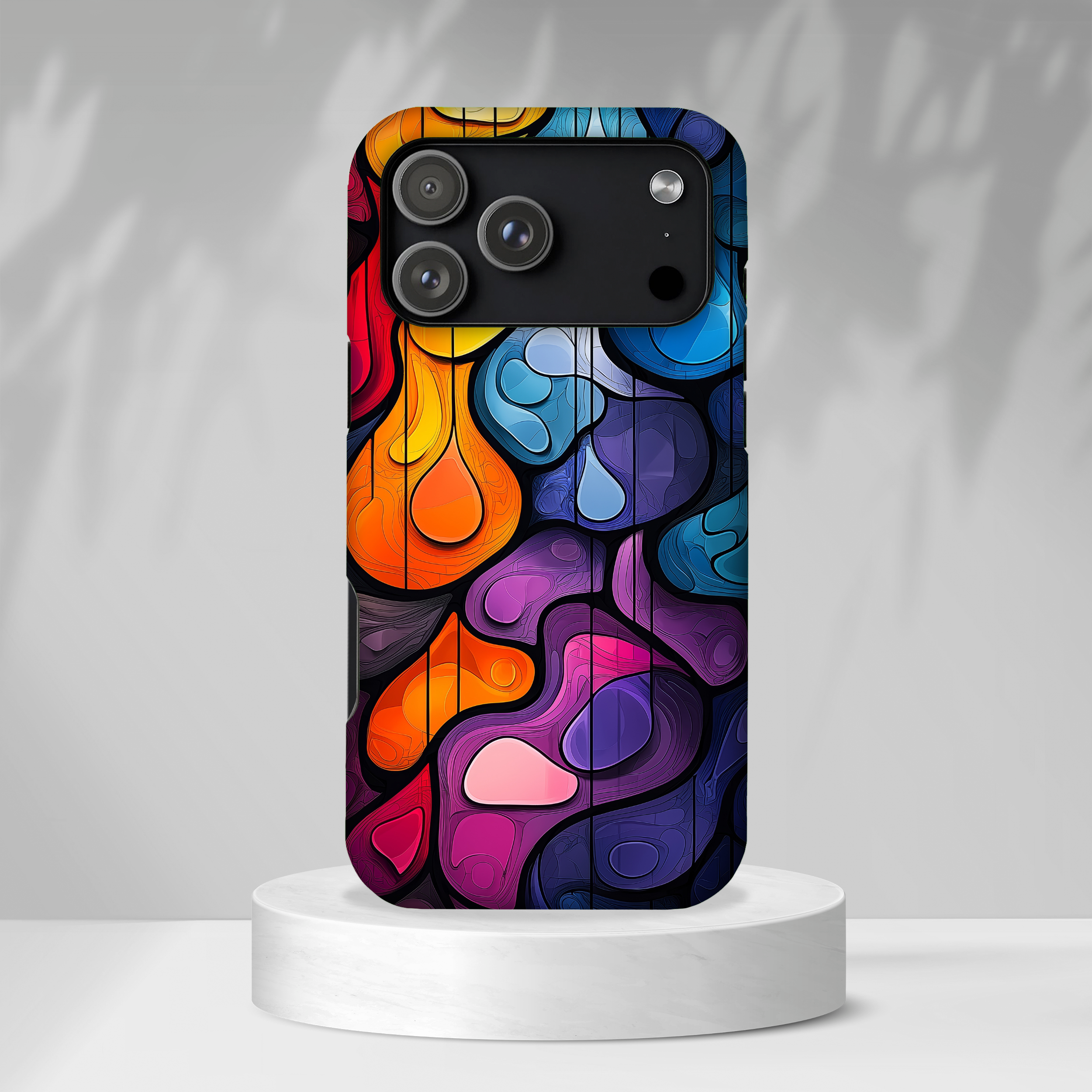 Abstract Colourful Drop iPhone Case — Vibrant Stained-Glass