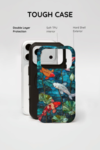 Koi Pond Tough iPhone Case — Stained Glass Lotus & Koi Design
