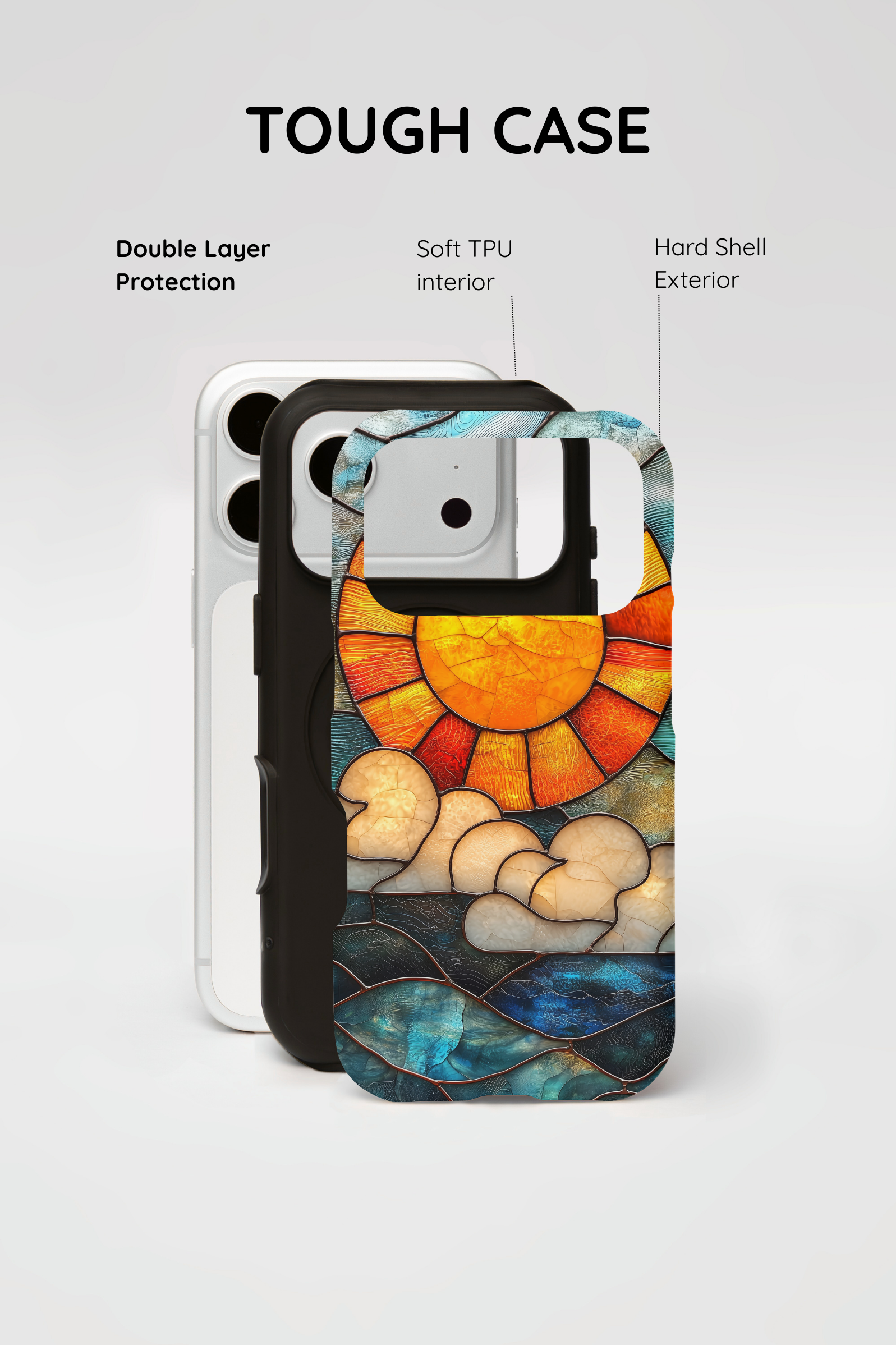 Stained Glass Sun & Clouds iPhone Case