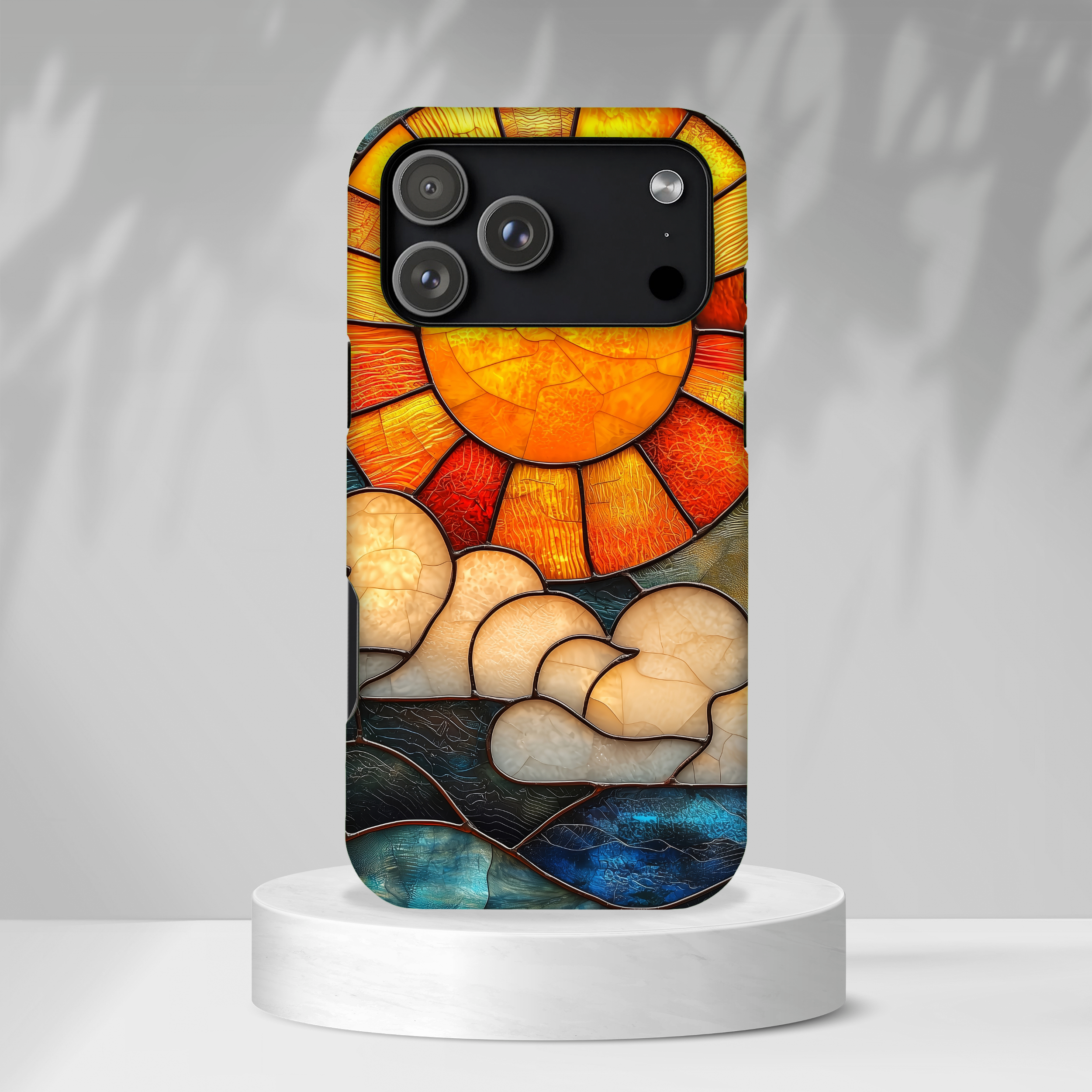 Stained Glass Sun & Clouds iPhone Case