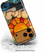 Stained Glass Sun & Clouds iPhone Case