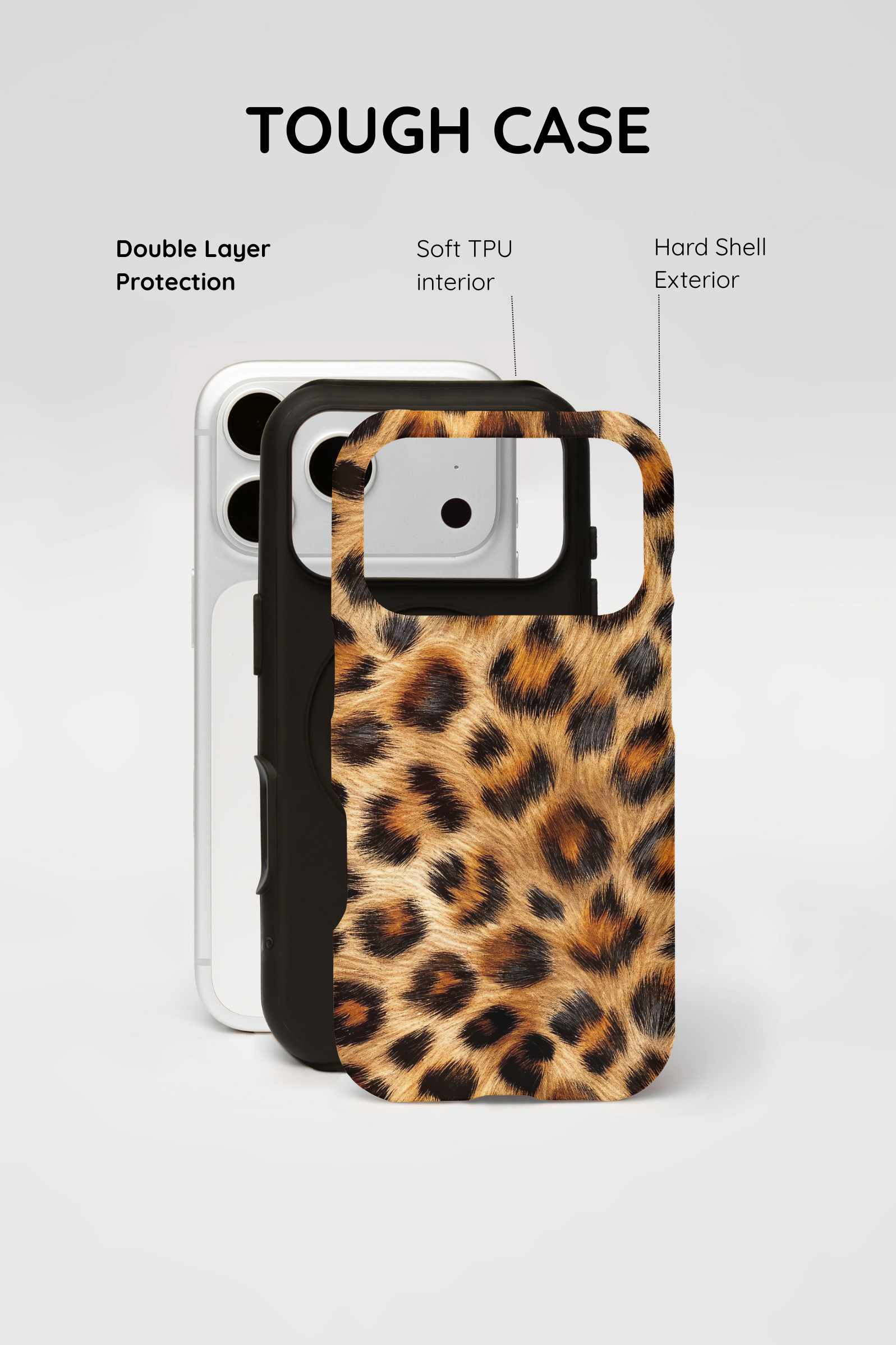 Stylish Leopard Print Tough iPhone Case