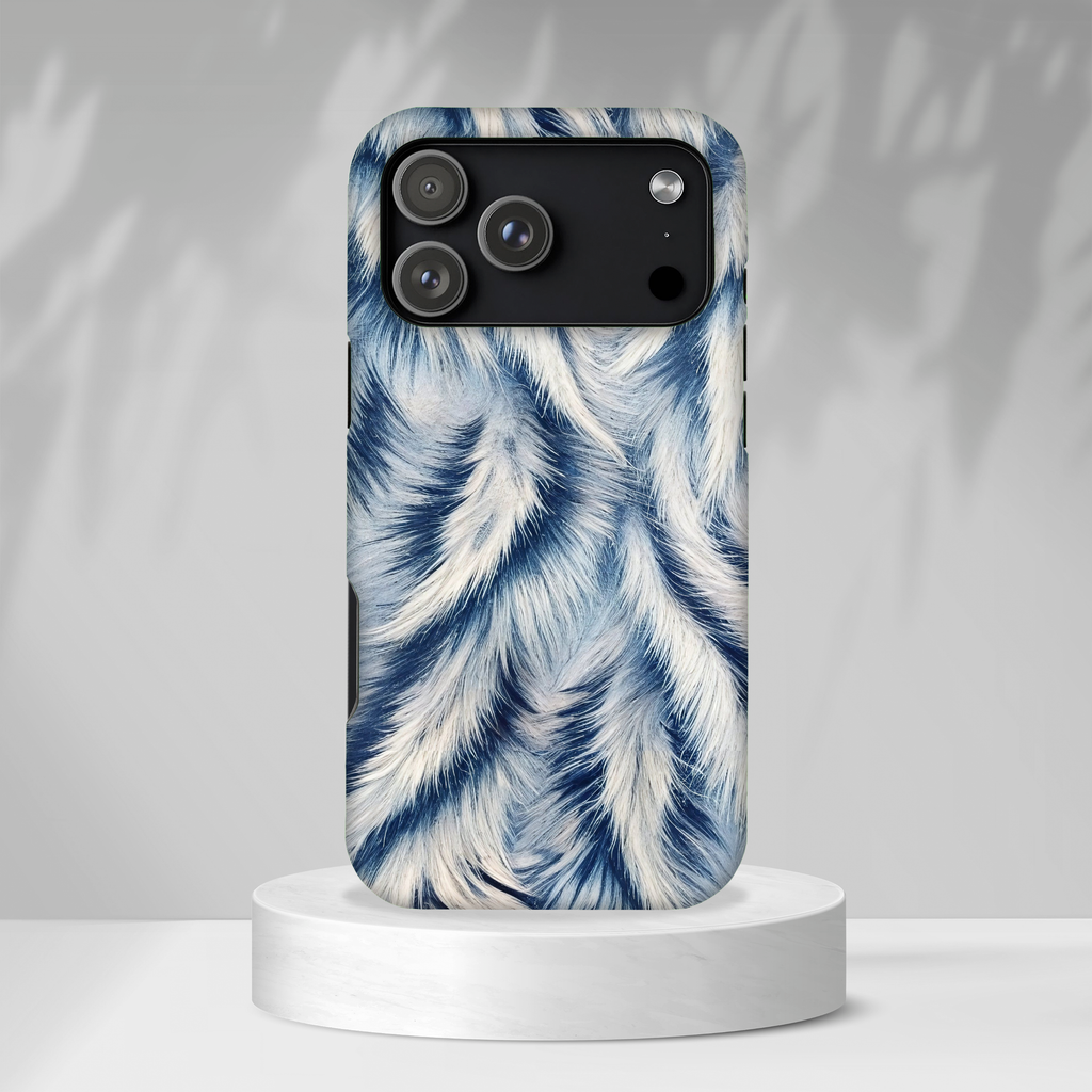 Blue Faux Fur Texture Protective Tough iPhone Case
