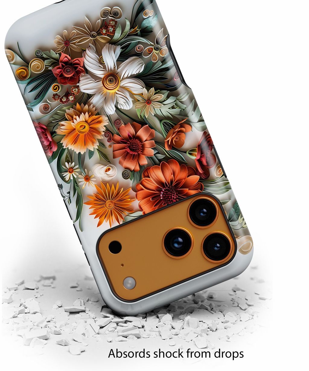 Floral Quilling Tough iPhone Case — Orange Daisy