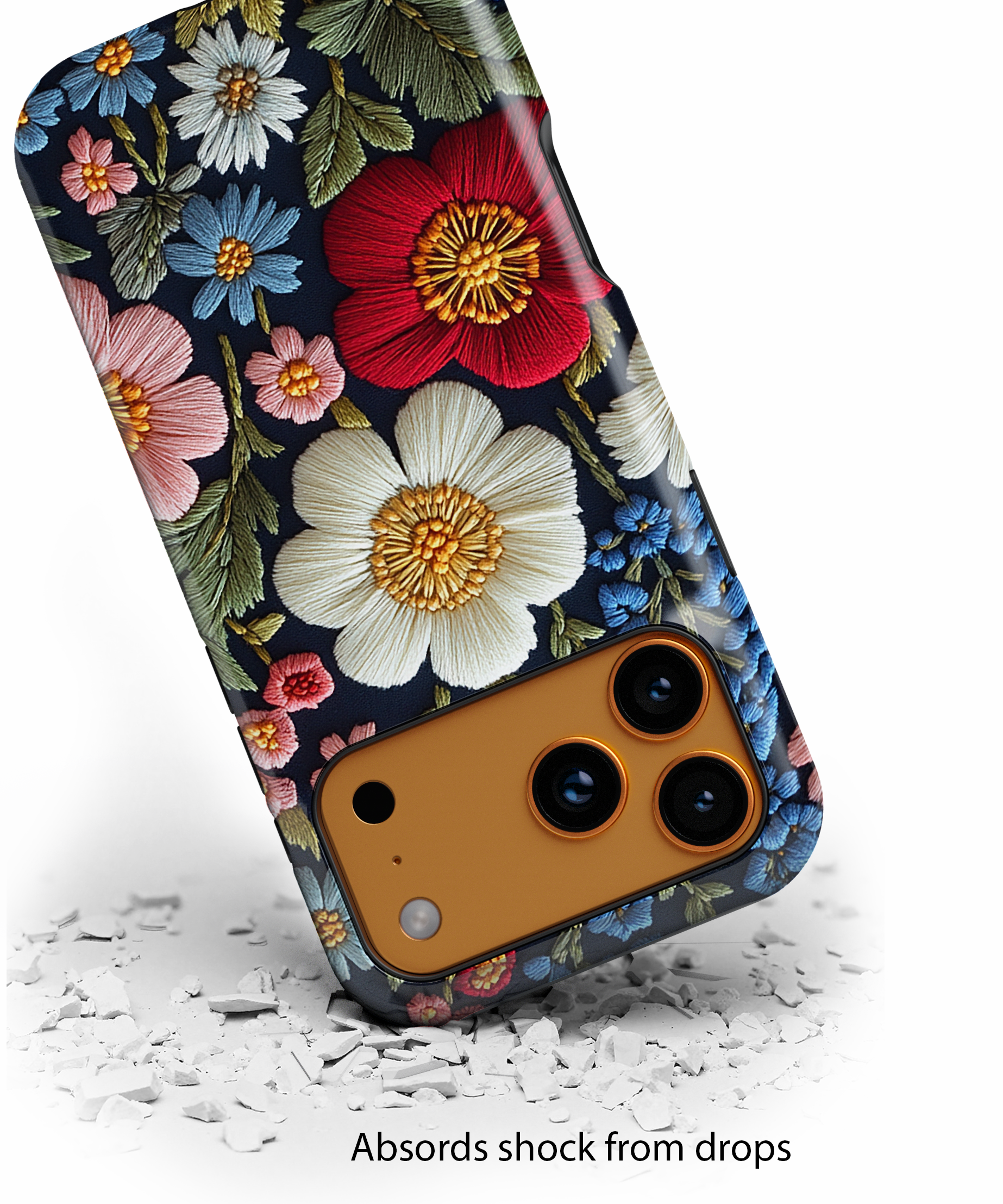 Floral Embroidered Garden iPhone Case