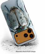 Steampunk White Beetle Protective Tough iPhone Case