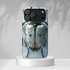 Steampunk White Beetle Protective Tough iPhone Case