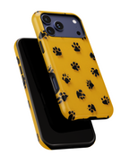 Yellow Paw Print Tough iPhone Case — Protective Dog & Cat Lover Cover