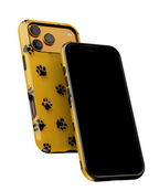 Yellow Paw Print Tough iPhone Case — Protective Dog & Cat Lover Cover