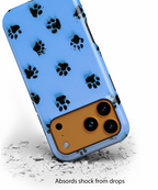 Blue Paw Print Tough iPhone Case — Protective Dog & Cat Lover Cover