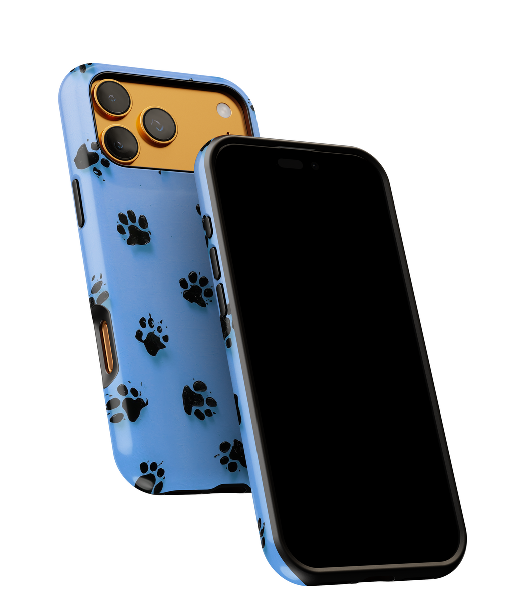 Blue Paw Print Tough iPhone Case — Protective Dog & Cat Lover Cover